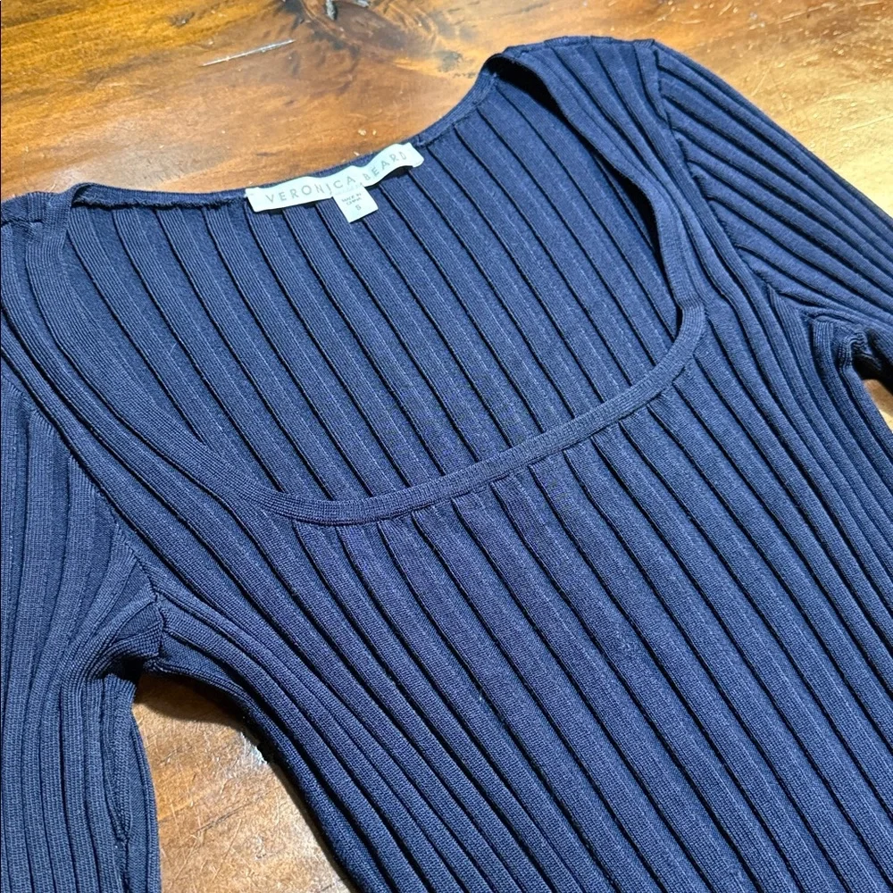 NEW VERONICA BEARD RIBBED LONG SLEEVE KNIT TOP🌸 - Picture 4 of 7